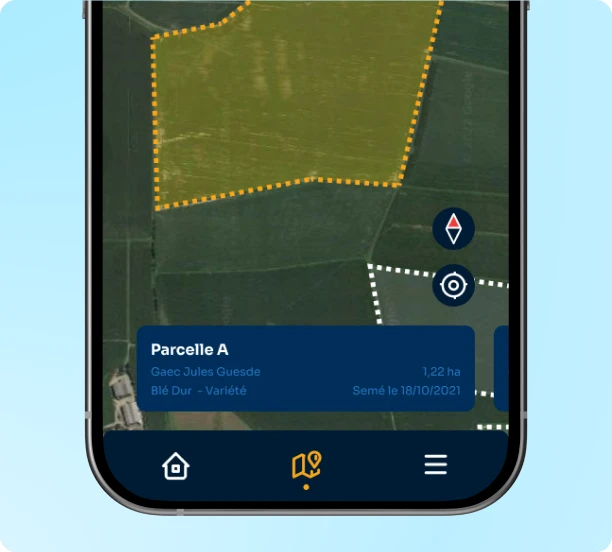 Parcelle délimitée sur une vue satellite