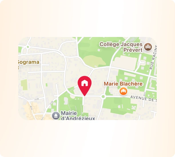 Carte des points de vente à proximité