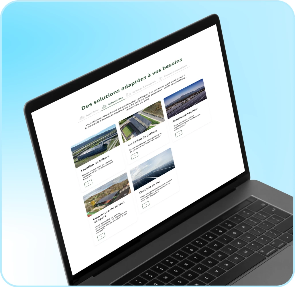 Page Solutions du site Girasole Energies