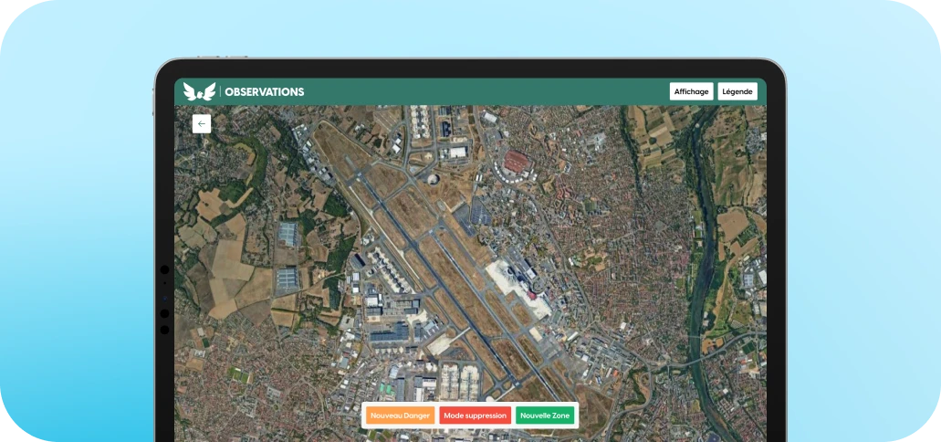 Cartographie des observations sur l’aérodrome