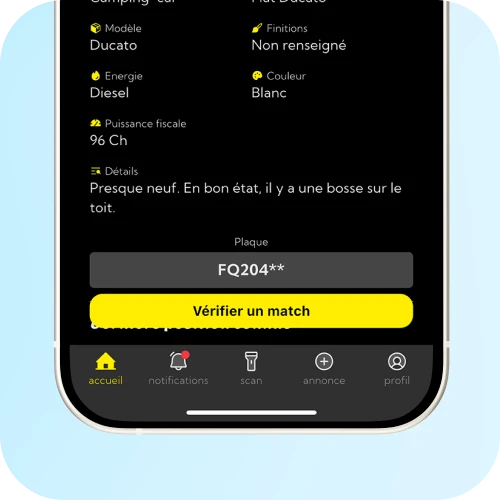 Filtres de recherche d’un véhicule