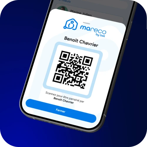 Carte de parrainage avec son QR code