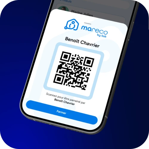 Carte de parrainage avec son QR code