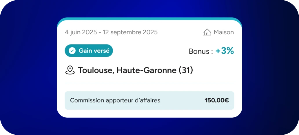 Détail d’une commission d’apporteur d’affaires
