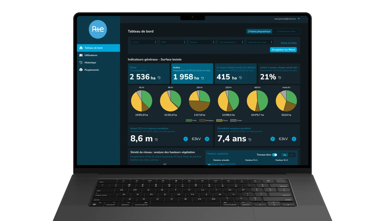 La plateforme Matrees ouverte sur un ordinateur portable